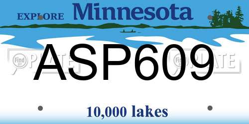 ASP609 Minnesota License Plate