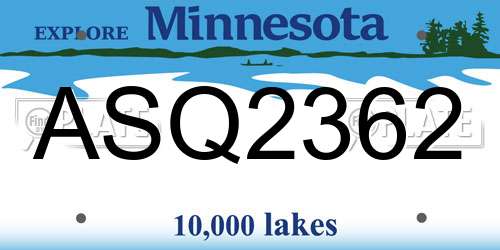 ASQ2362 Minnesota License Plate