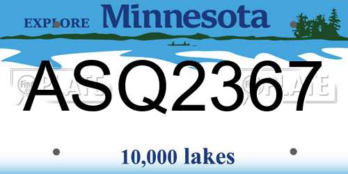 ASQ2367 Minnesota License Plate