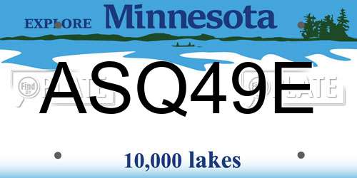 ASQ49E Minnesota License Plate