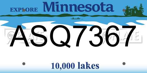ASQ7367 Minnesota License Plate