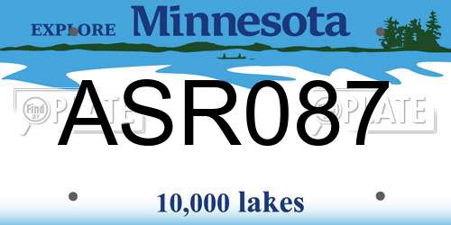ASR087 Minnesota License Plate