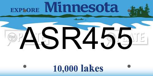 ASR455 Minnesota License Plate