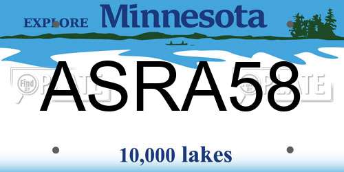 ASRA58 Minnesota License Plate