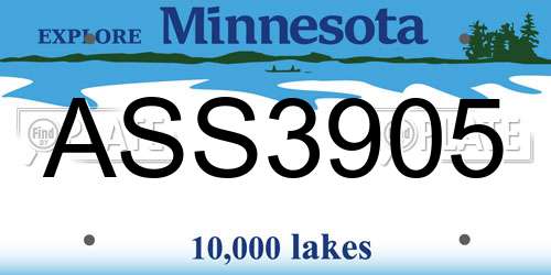 ASS3905 Minnesota License Plate