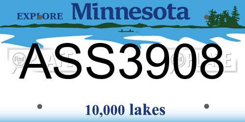 ASS3908 Minnesota License Plate