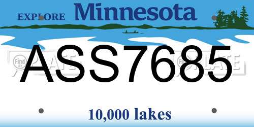 ASS7685 Minnesota License Plate
