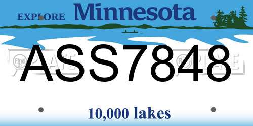 ASS7848 Minnesota License Plate