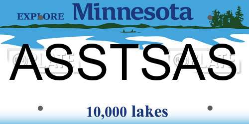 ASSTSAS Minnesota License Plate