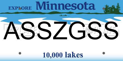 ASSZGSS Minnesota License Plate