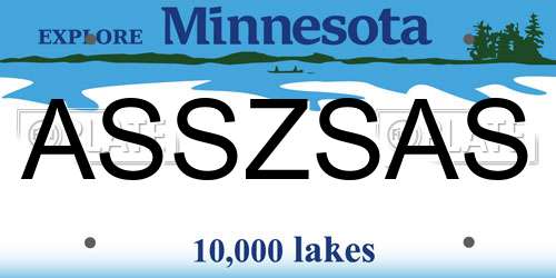 ASSZSAS Minnesota License Plate