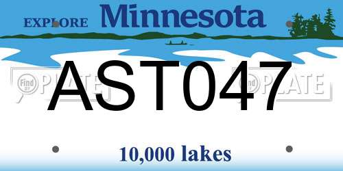 AST047 Minnesota License Plate