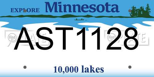 AST1128 Minnesota License Plate