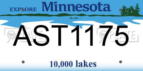 AST1175 Minnesota License Plate
