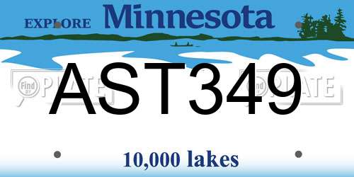 AST349 Minnesota License Plate