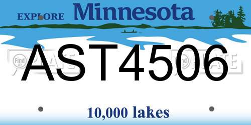 AST4506 Minnesota License Plate