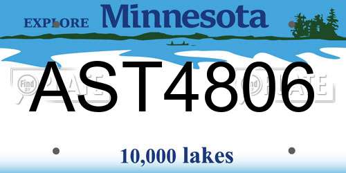 AST4806 Minnesota License Plate