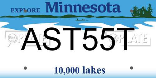 AST55T Minnesota License Plate