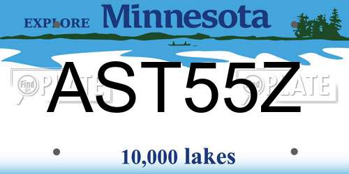 AST55Z Minnesota License Plate