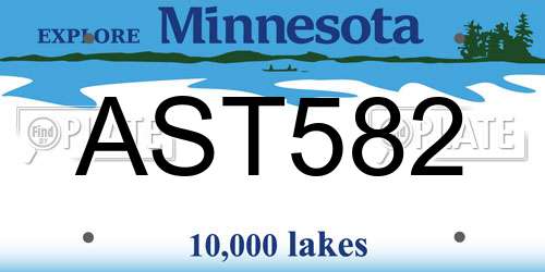 AST582 Minnesota License Plate