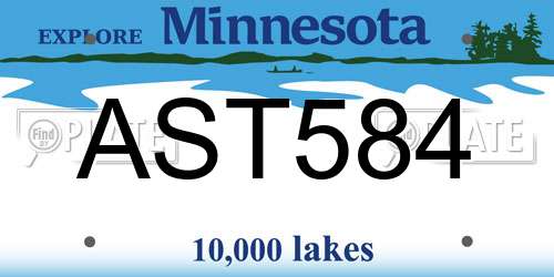 AST584 Minnesota License Plate
