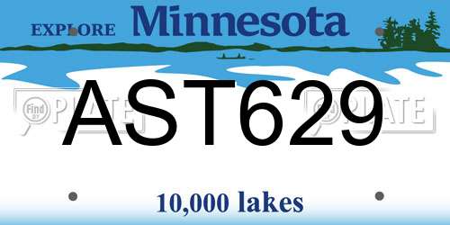 AST629 Minnesota License Plate