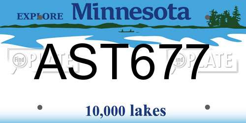AST677 Minnesota License Plate