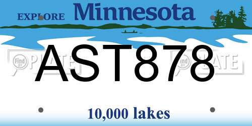 AST878 Minnesota License Plate