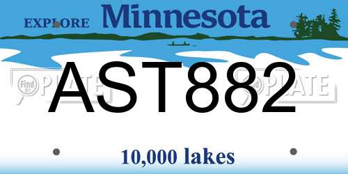 AST882 Minnesota License Plate