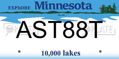 AST88T Minnesota License Plate