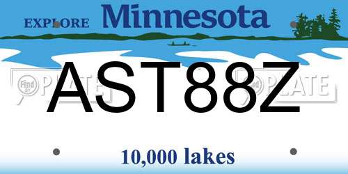 AST88Z Minnesota License Plate