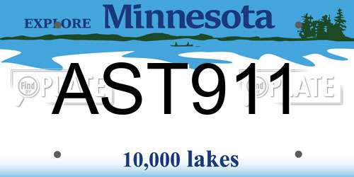 AST911 Minnesota License Plate