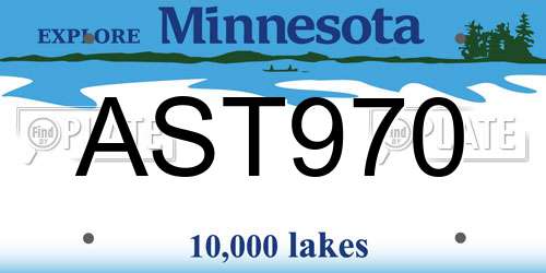 AST970 Minnesota License Plate