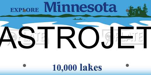 ASTROJET Minnesota License Plate