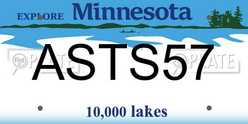 ASTS57 Minnesota License Plate
