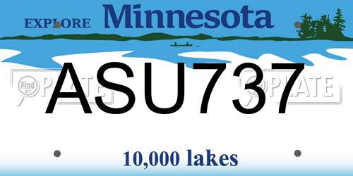 ASU737 Minnesota License Plate