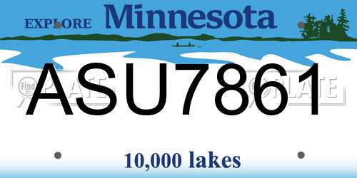 ASU7861 Minnesota License Plate