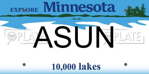 ASUN Minnesota License Plate