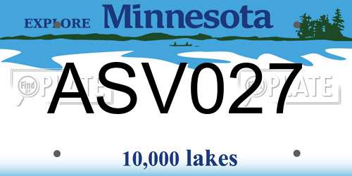 ASV027 Minnesota License Plate