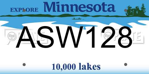 ASW128 Minnesota License Plate