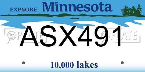 ASX491 Minnesota License Plate