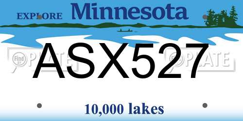 ASX527 Minnesota License Plate