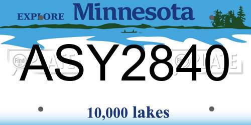 ASY2840 Minnesota License Plate