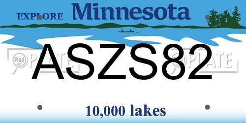 ASZS82 Minnesota License Plate