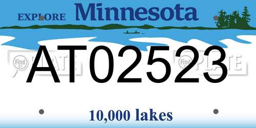 AT02523 Minnesota License Plate