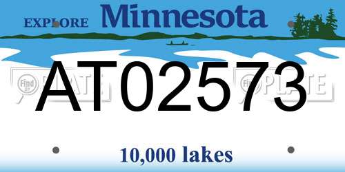 AT02573 Minnesota License Plate