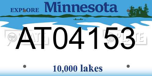 AT04153 Minnesota License Plate