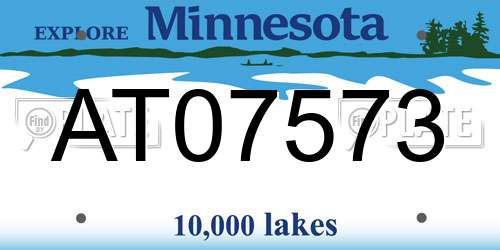 AT07573 Minnesota License Plate