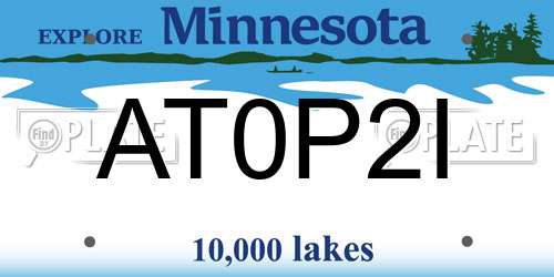 AT0P2I Minnesota License Plate