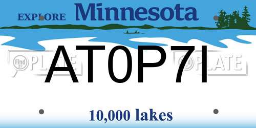 AT0P7I Minnesota License Plate
